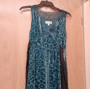 Moulinette Souers Anthro Blue Velvet Dress 2